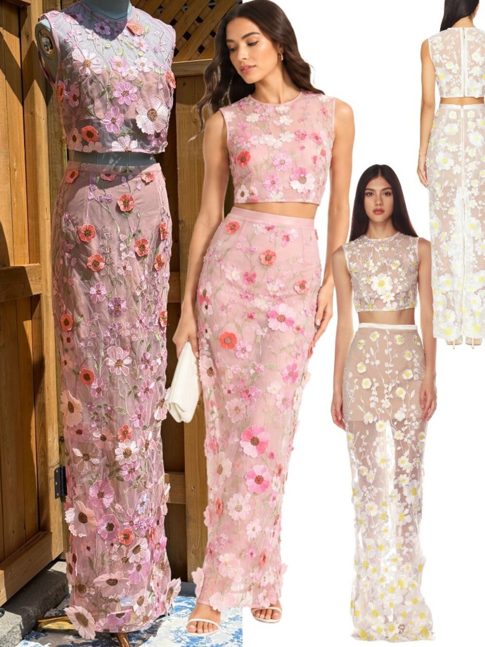 🆕 BRONX & BANCO 🧿 NWOT Jasmine Pastel Pink Multi Two Piece Set, Sz S / US 4